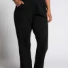 Ulla Popken Bootcut Elastic Waist Cotton Pants