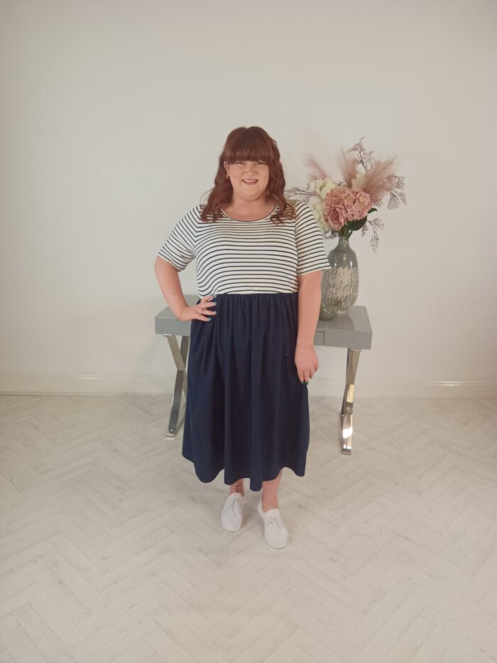 Only Navy & Stripe Dress with Pockets