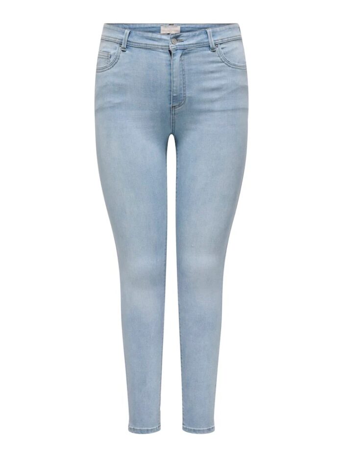 Only Carsally Mid Waist Skinny Light Blue Denim Jeans - Image 6