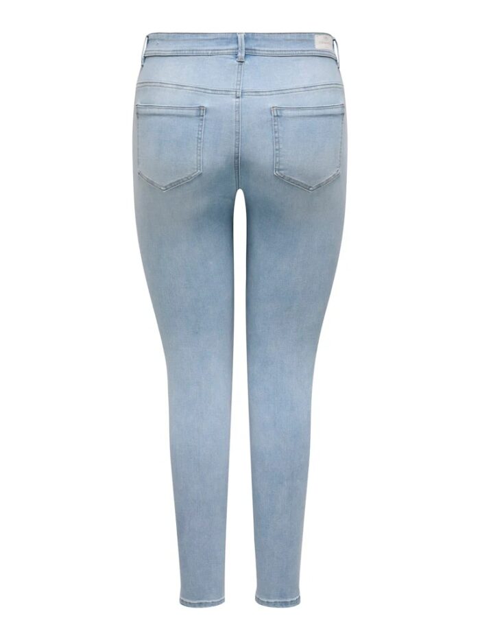 Only Carsally Mid Waist Skinny Light Blue Denim Jeans - Image 4