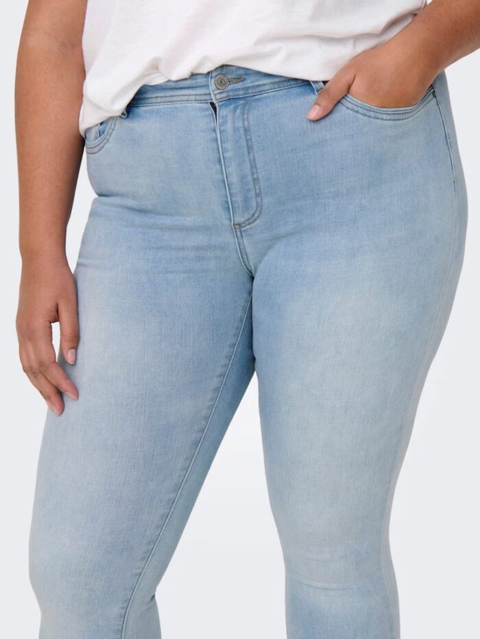 Only Carsally Mid Waist Skinny Light Blue Denim Jeans - Image 3