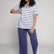 Ulla Popken Floral Stripe Cotton Pyjama Set