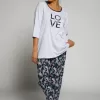 Ulla Popken Love Scribble Pyjama Set