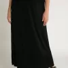 Ulla Popken Elastic Waist Maxi Skirt