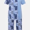 Ulla Popken Patchwork Short Sleeve Pajama Set - Image 3
