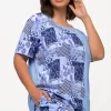 Ulla Popken Patchwork Short Sleeve Pajama Set - Image 2
