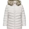 Only Carmakoma Quilted Fur Trim Hooded Coat - Image 3