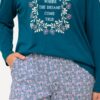 Ulla Popken Embroidered Long Sleeve Pajama Set - Image 2