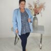 Baby Blue Ruched Sleeve Blazer