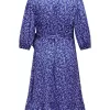 Only Carmakoma Midi Blue Dot Wrap Dress - Image 2