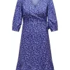 Only Carmakoma Midi Blue Dot Wrap Dress - Image 3