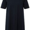 Ulla Popken Navy Eco Cotton Pointed Hem V-Neck Top - Image 2