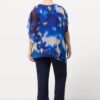 Ulla Popken Peacock Blue Layered Flower Print Blouse - Image 4