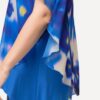 Ulla Popken Peacock Blue Layered Flower Print Blouse - Image 2