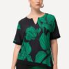 Ulla Popken Mix Fabric Floral Print Short Sleeve Top - Image 5