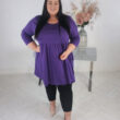 Ulla Popken Purple Empire Waist Pocket Tunic