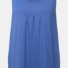 Ulla Popken Essential Pleat Front Blue Tank Top - Image 2