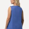 Ulla Popken Essential Pleat Front Blue Tank Top - Image 3