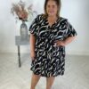 Evoked Monochrome V-neck Dress