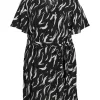 Evoked Monochrome V-neck Dress - Image 3