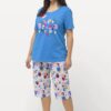Ulla Popken Abstract Polka Dot Cropped Length Pajama Set