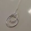 Triple Hoop Silver Pendant  Necklace