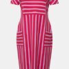 Ulla Popken Striped Short Sleeve Midi Dress - Image 2