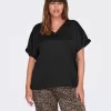 Only Satin Front Black Top