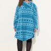 Ulla Popken Alpine Striped Plush Poncho