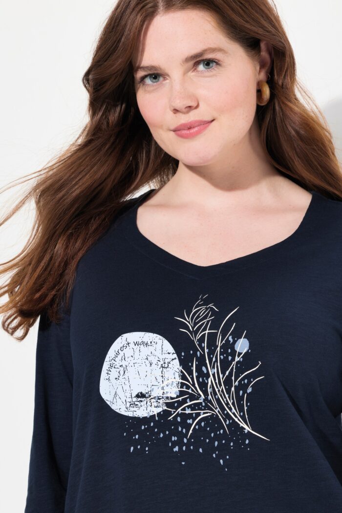 Ulla Popken Eco Cotton Sweetheart Neckline Graphic Tee - Image 4