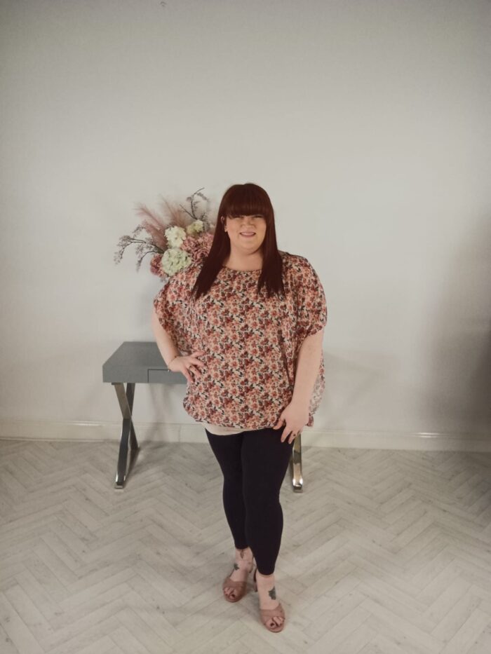 Rust Floral Print Chloe Top