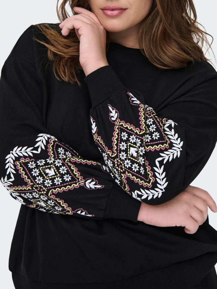 Only Patterened Sleeve Sweatshirt - Image 3