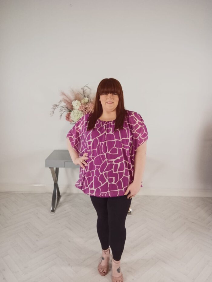 Berry Marble Print Chloe Top