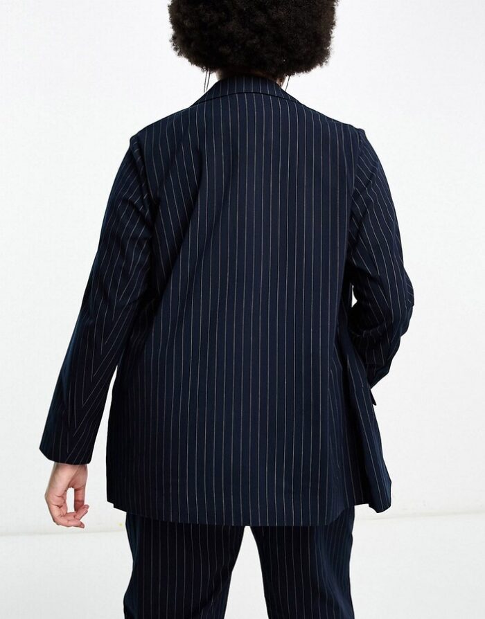 Vero Moda Navy Pinstripe Blazer - Image 4