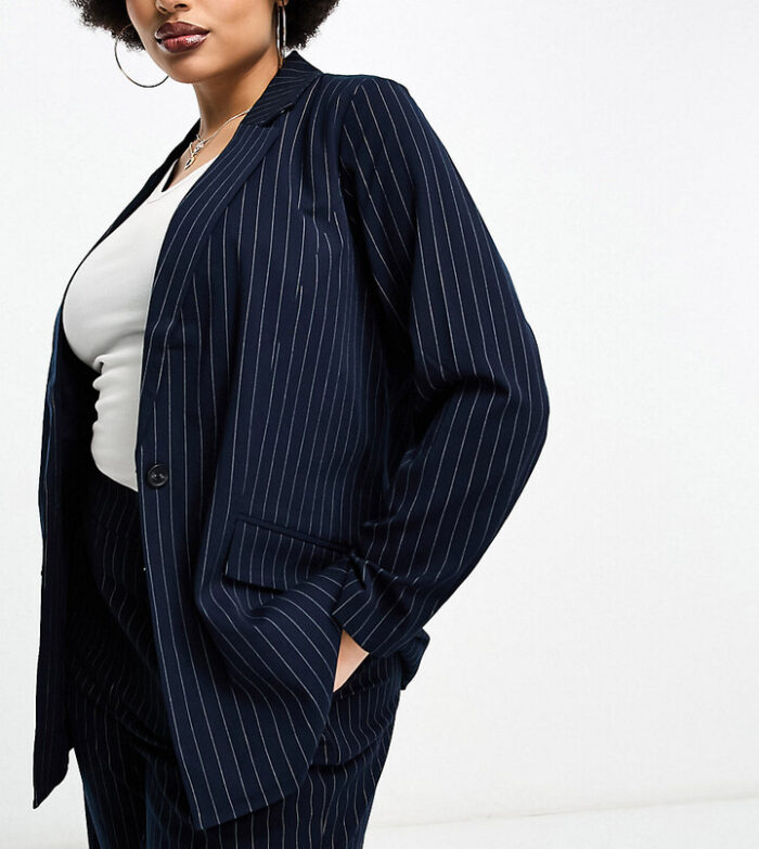 Vero Moda Navy Pinstripe Blazer