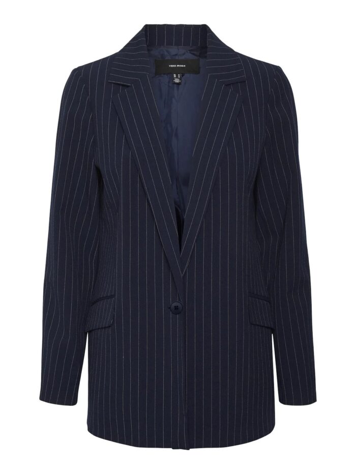 Vero Moda Navy Pinstripe Blazer - Image 2