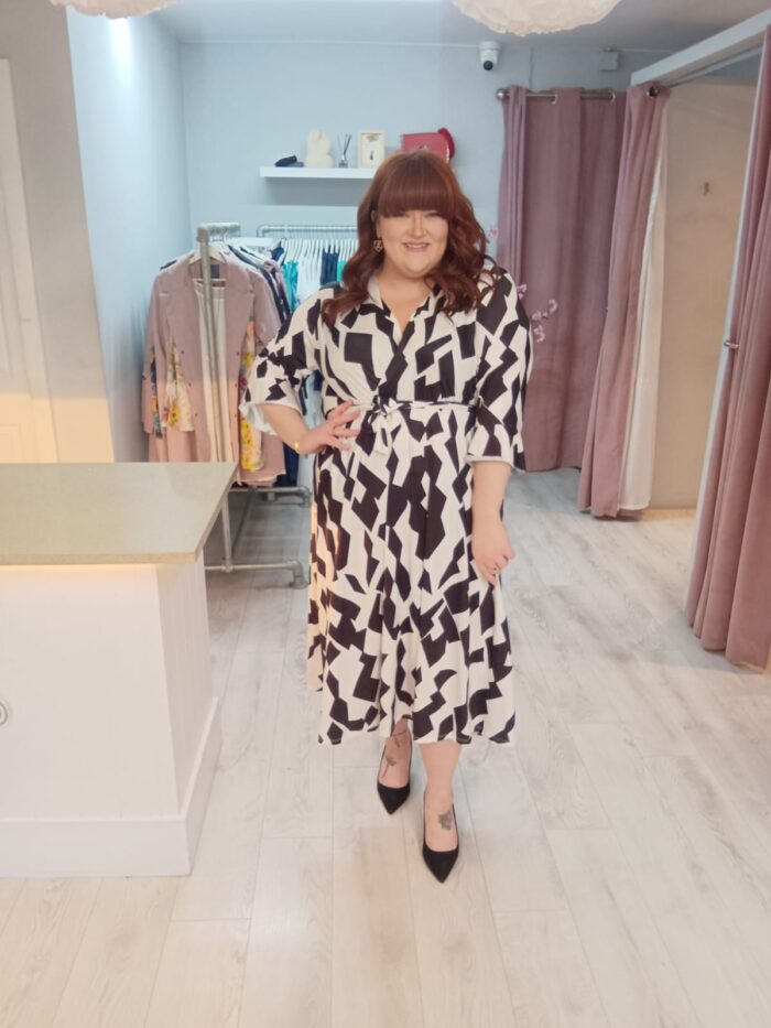 Black and White Pattern Shelly Dress