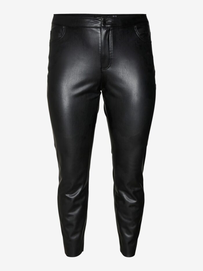 Vero Moda High Rise Leather Look Trousers