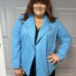 Sky Blue Faux Suede Jacket