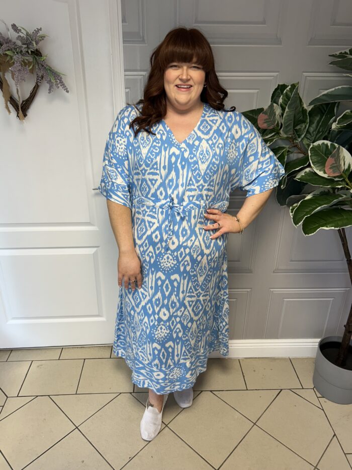 Only Carmarrakesh V-Neck Dress (Azure Blue) - Image 2