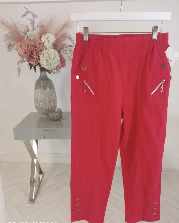 Red Cropped Trousers