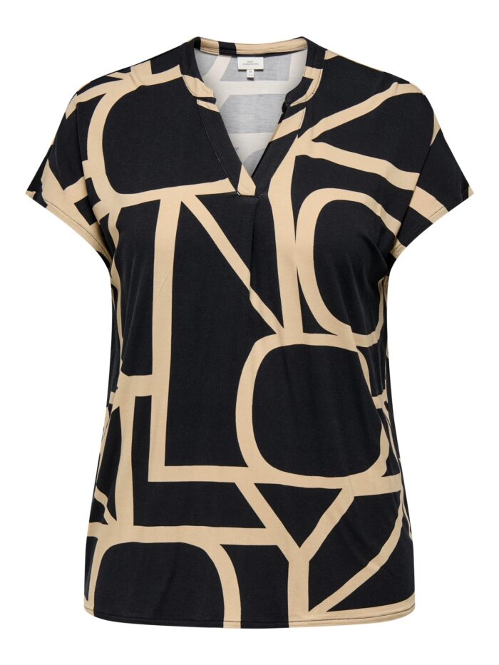 Only V Neck Geometric T-Shirt - Image 4