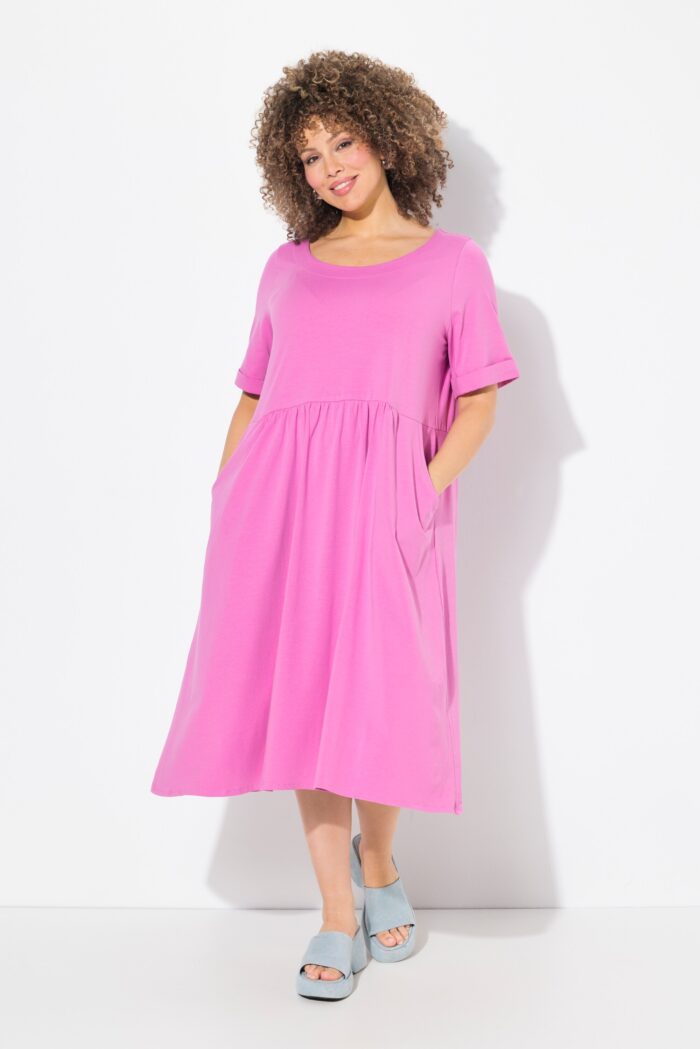 Ulla Popken Short Sleeve Jersey Midi Dress
