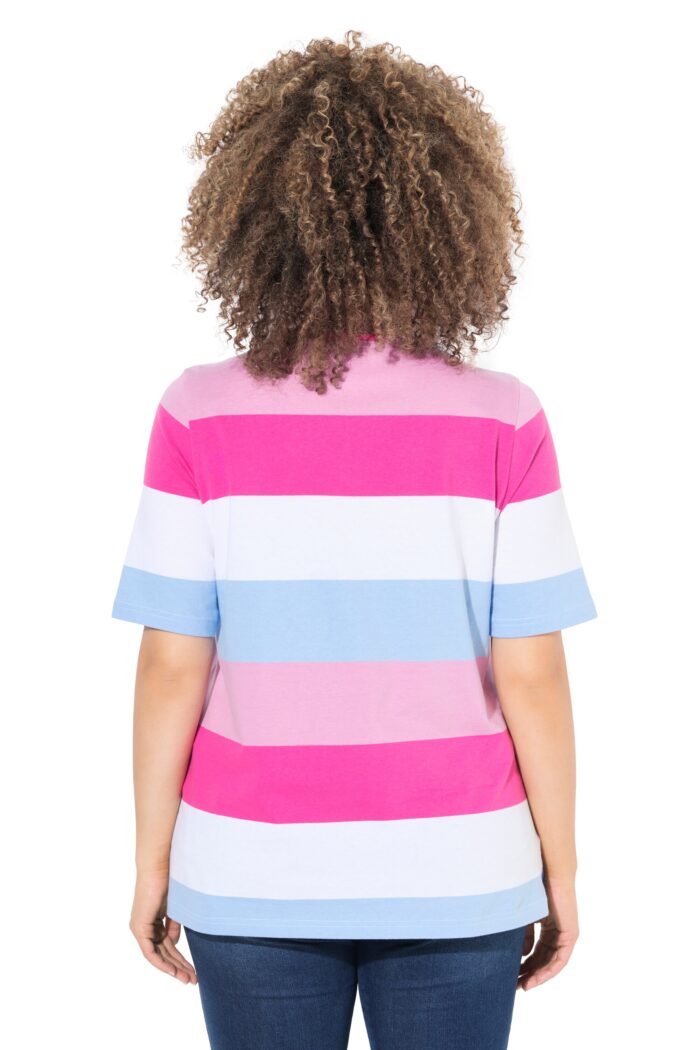 Ulla Popken Striped Embroidered Logo Short Sleeve Tee - Image 2