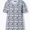 Ulla Popken Coral Reef Printed Short Sleeve V-Neck Tee (Navy) - Image 3