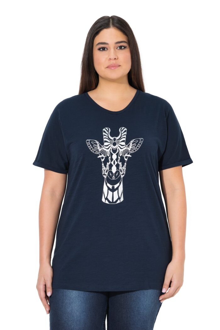 Ulla Popken Mandala Animal Motif Short Sleeve Tee