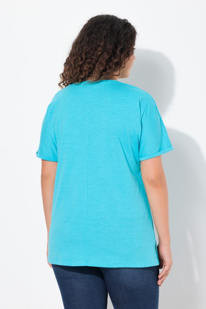 Ulla Popken Mandala Animal Motif Short Sleeve Tee (Deep Aqua Giraffe) - Image 5