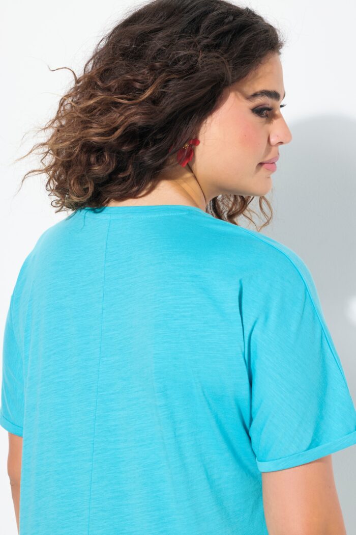 Ulla Popken Mandala Animal Motif Short Sleeve Tee (Deep Aqua Giraffe) - Image 4