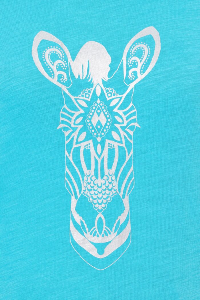Ulla Popken Mandala Animal Motif Short Sleeve Tee (Deep Aqua Giraffe) - Image 3