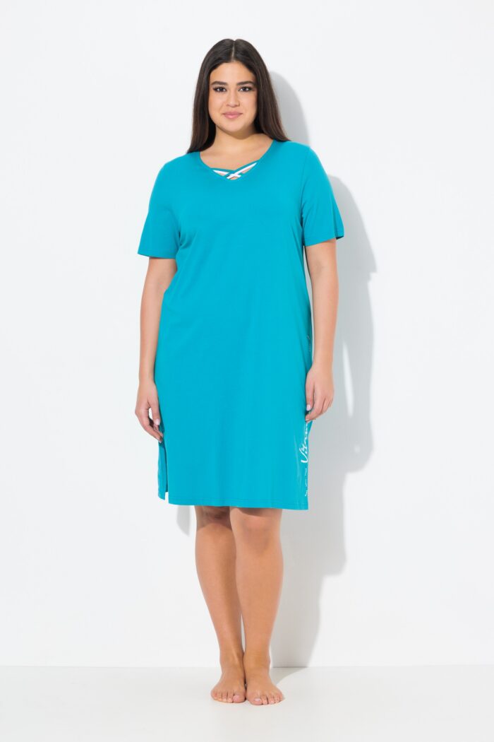 Ulla Popken 2 Pack Short Sleeve Sleep Tees- Starfish - Image 2